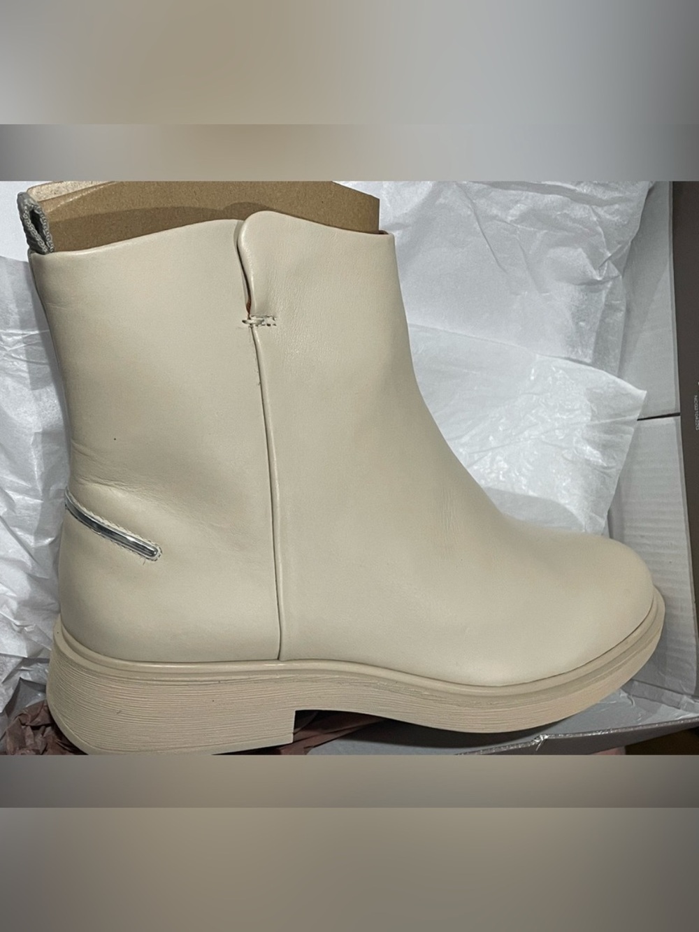 Franco Sarto Women’s Bealy Ankle Boot 9 in Chiffon cream